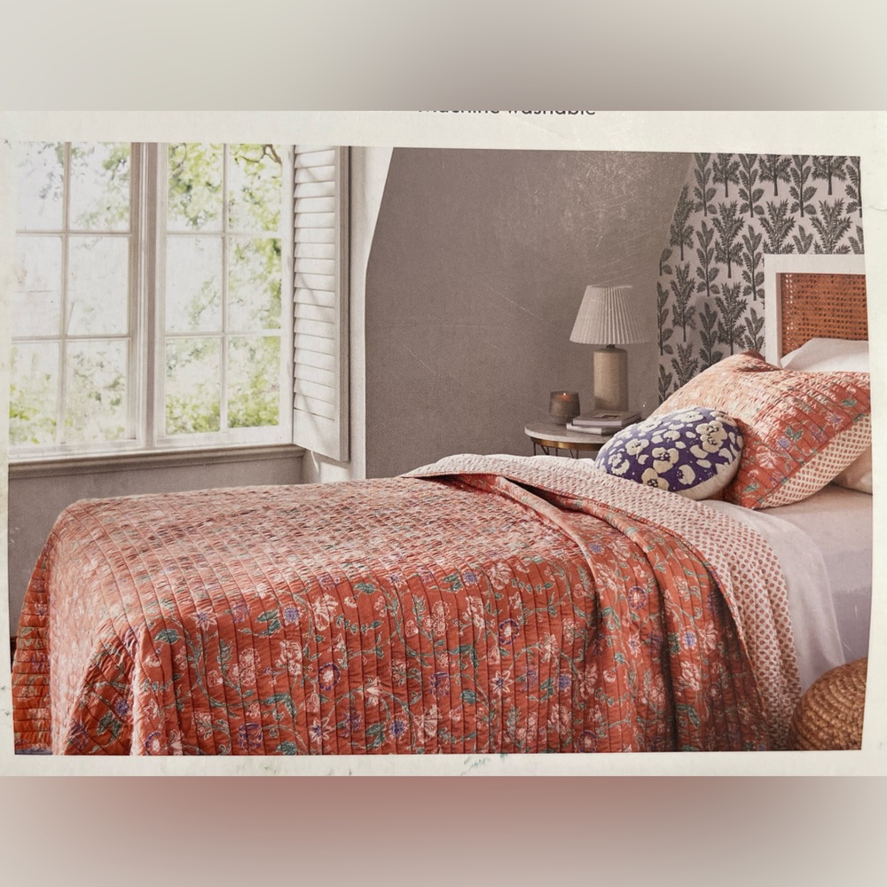 Threshold Floral Boho Reversible Printed Quilt Twin/Twin XL NEW